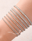 4 Prong Tennis Bracelet in White Gold