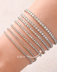 4 Prong Tennis Bracelet in White Gold