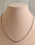 Tennis necklace riviera 3 prongs, graduated