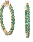 Emerald Hoop Earrings