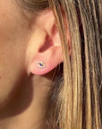 Mini Sapphire Evil Eye stud