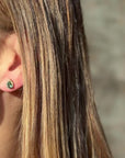 Pear Shaped Emerald Halo Stud