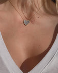 Mother of Pearl and Diamond Heart Pendant