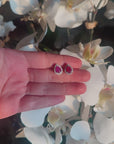 Ruby Pear Shape Halo Studs