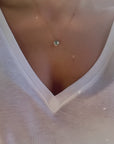 Aquamarine Diamond Halo Necklace