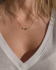 Diamond and Emerad Bezel Pendant