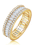 Anillo tipo churumbela baguettes y brillante redondo | Anillo | Silver Collection | Oro | Gardenia Blanca
