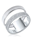 Anillo 2 bandas lisa y brillantes | Anillo | Silver Collection | Plata | Gardenia Blanca