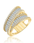 Anillo 2 lazos baguettes | Anillo | Silver Collection | Oro | Gardenia Blanca
