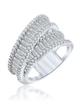Anillo 2 lazos baguettes | Anillo | Silver Collection | Plata | Gardenia Blanca