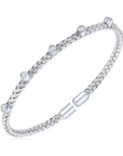Pulsera aro trenzado mate con brillantes | Pulsera | Silver Collection | Plata | Gardenia Blanca