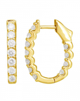 Yellow Gold in and out Oval Small Hoops -