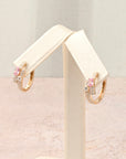 Oval Pink Sapphire Pavé Hoop Earrings