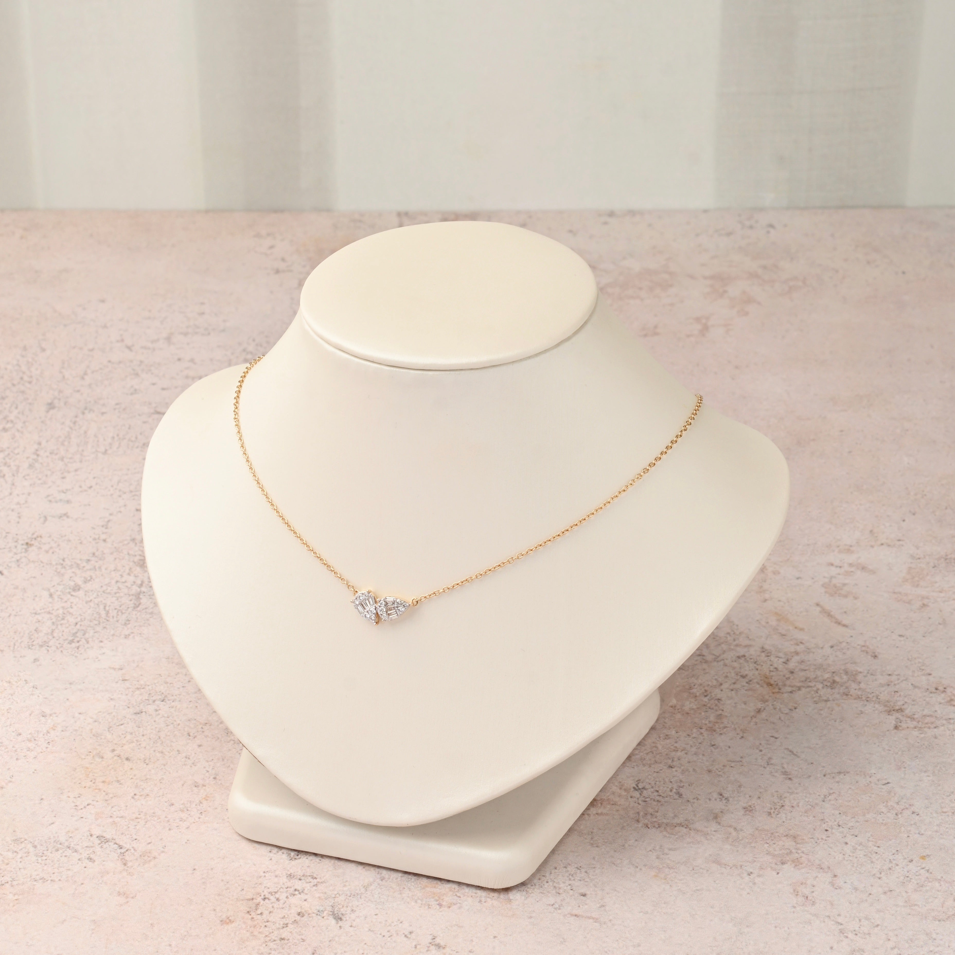 Toi et Moi Baguette Diamond Necklace
