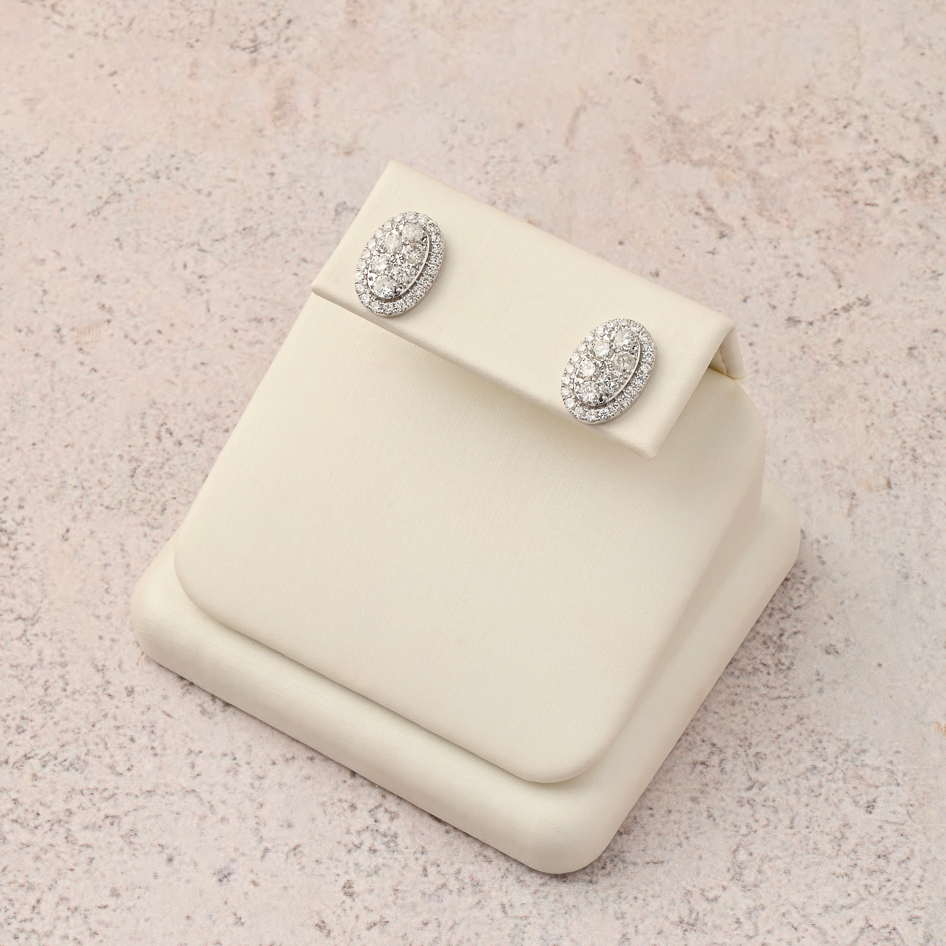 Oval Shape Cluster Studs
