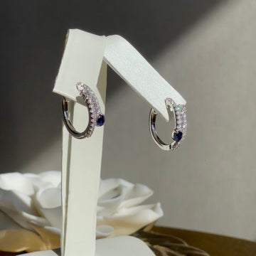 Diamond and Sapphire Hoops