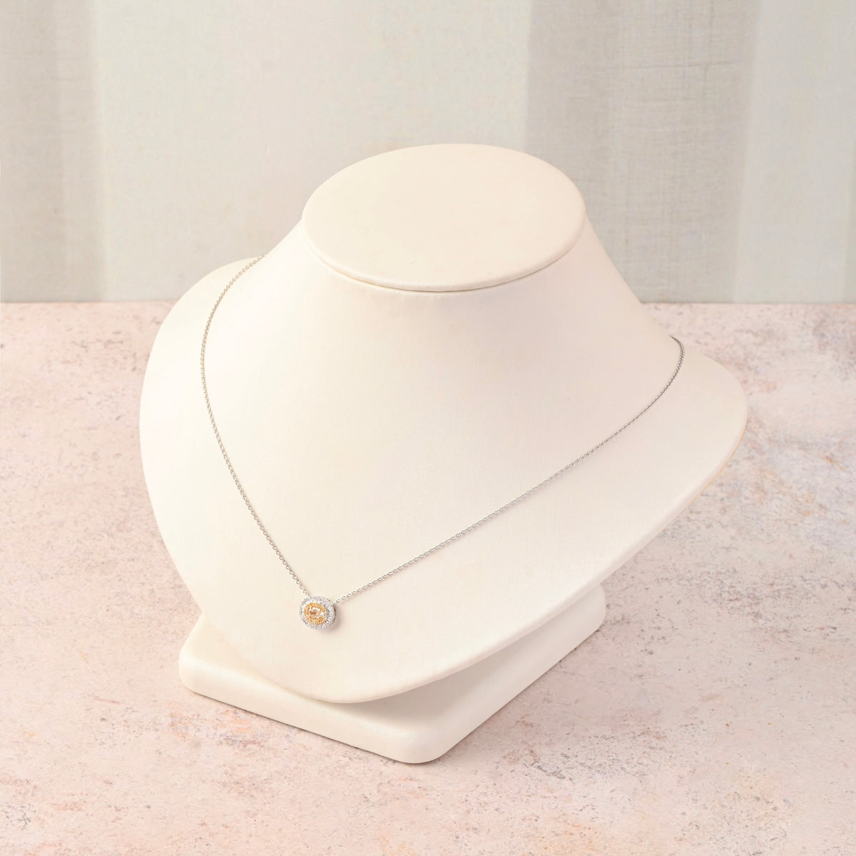 Yellow Diamond Oval Pendant