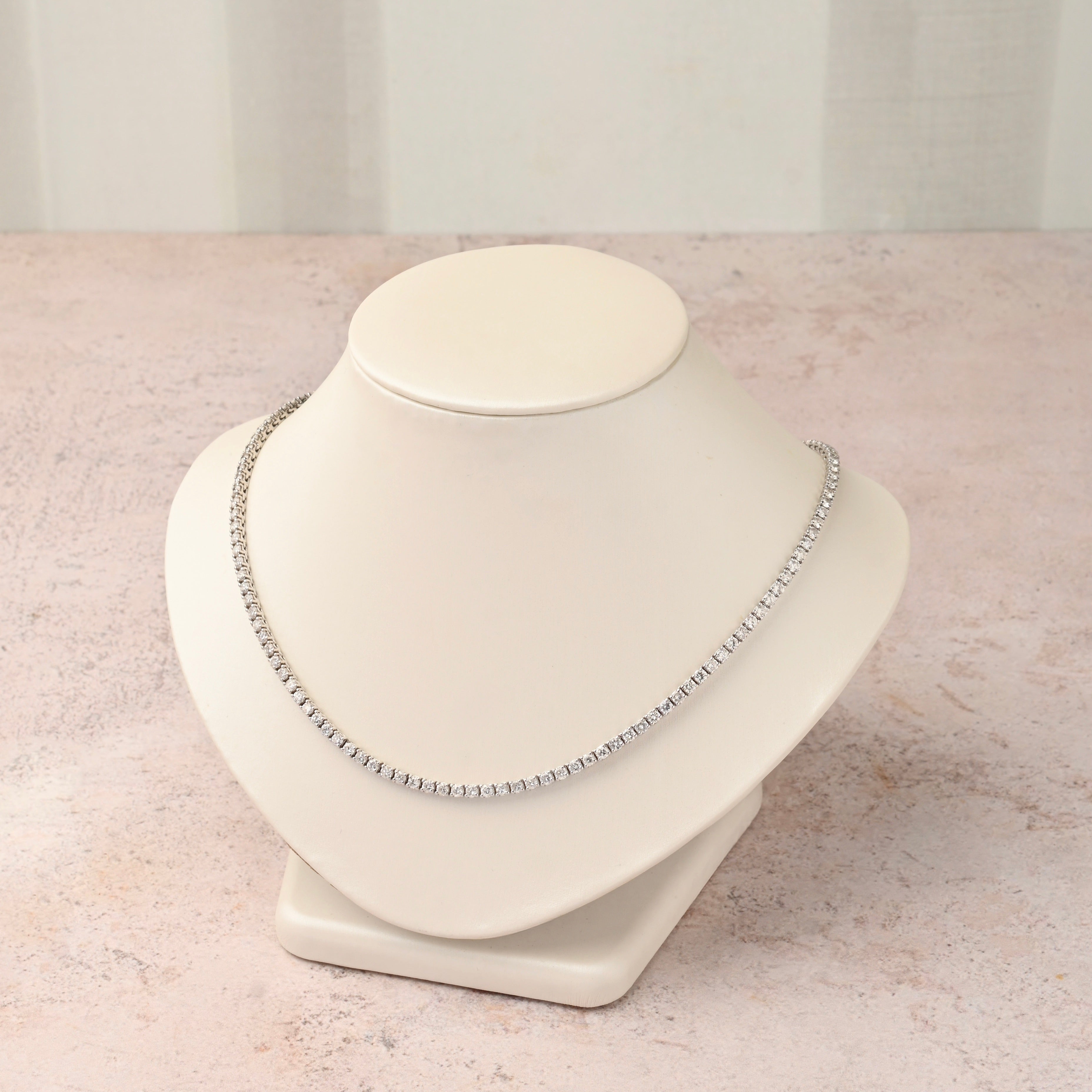 Classic 4 prong Tennis Necklace 12.16ct