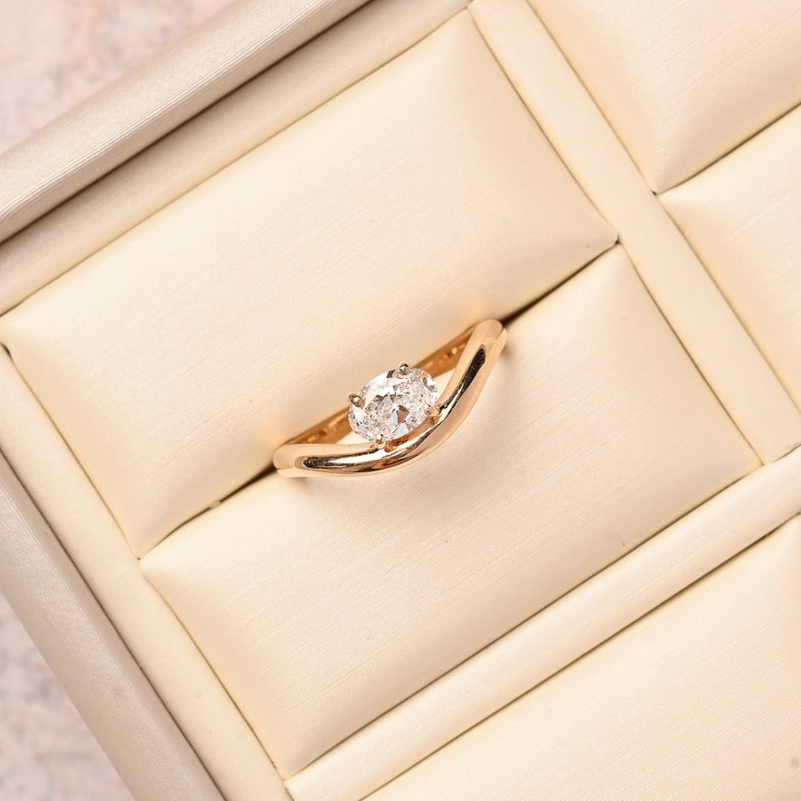Pinky Curved Lab Diamond Ring