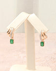 Emerald Diamond Claw Earrings