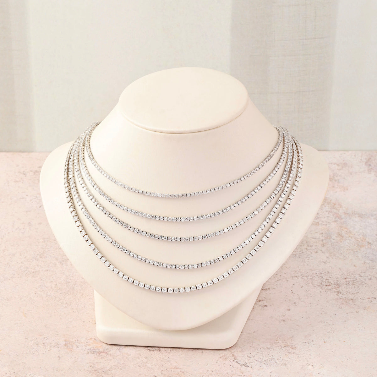 Lab 4 Prong Classic Tennis Necklace