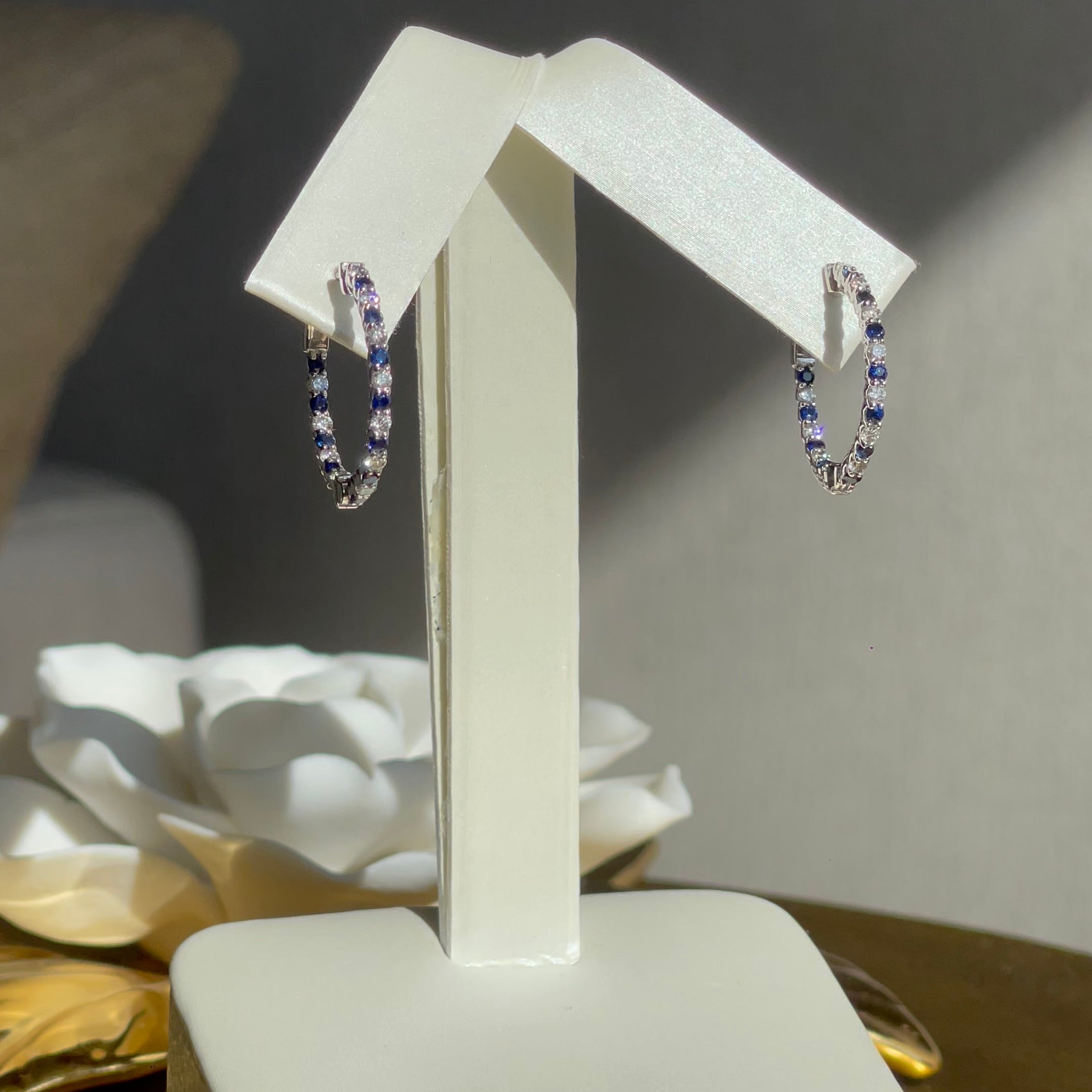 Diamond and Sapphire Hoops