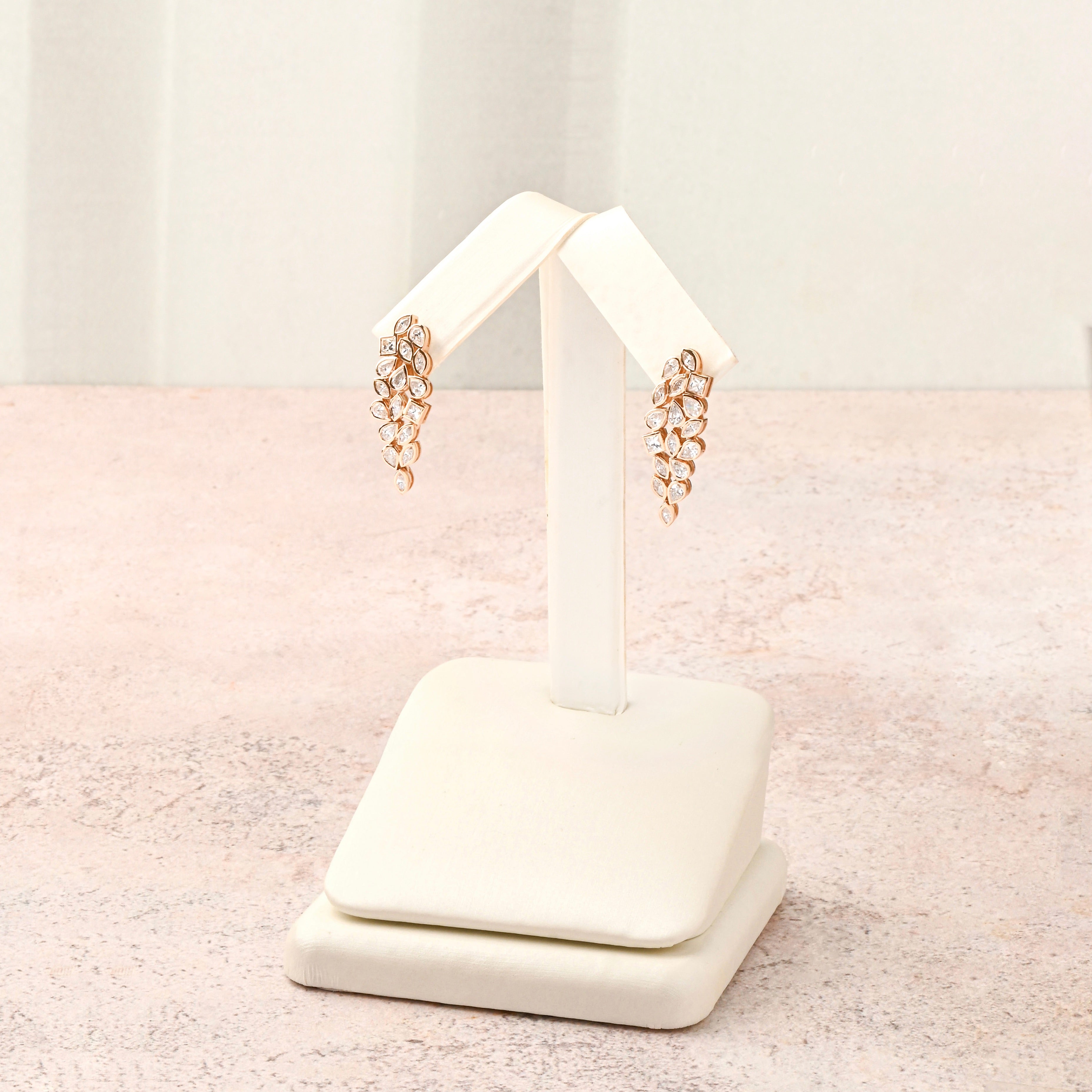 Bezel Multishape Diamond Cluster Earrings