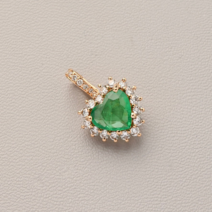 Heart Shaped Emerald Pendant
