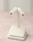 Mini Sapphire and Diamond Hoops