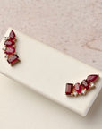 Irregular Cut Ruby Studs