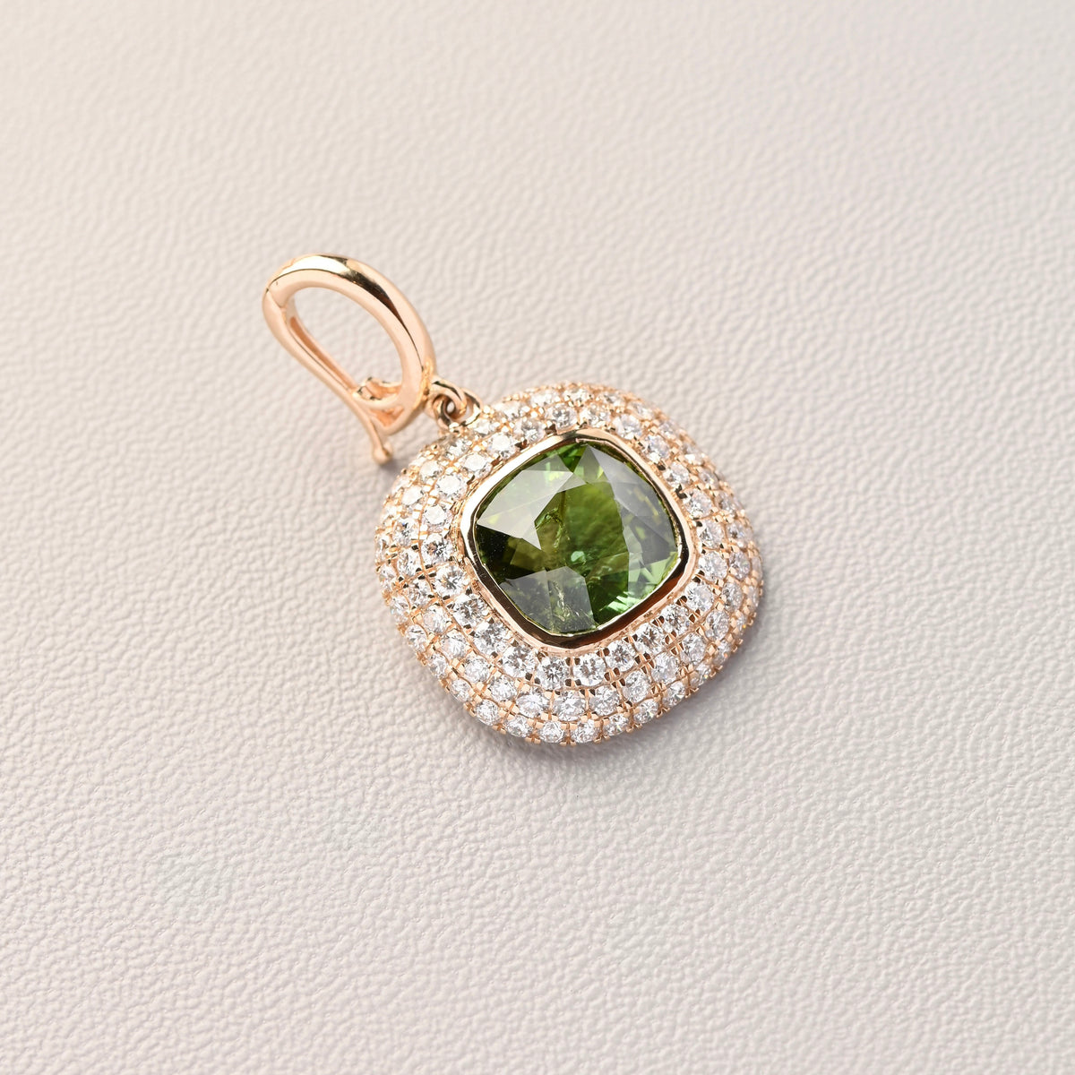 Tourmaline Diamond Pavé Pendant