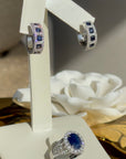 Sapphire Diamond Halo Ring