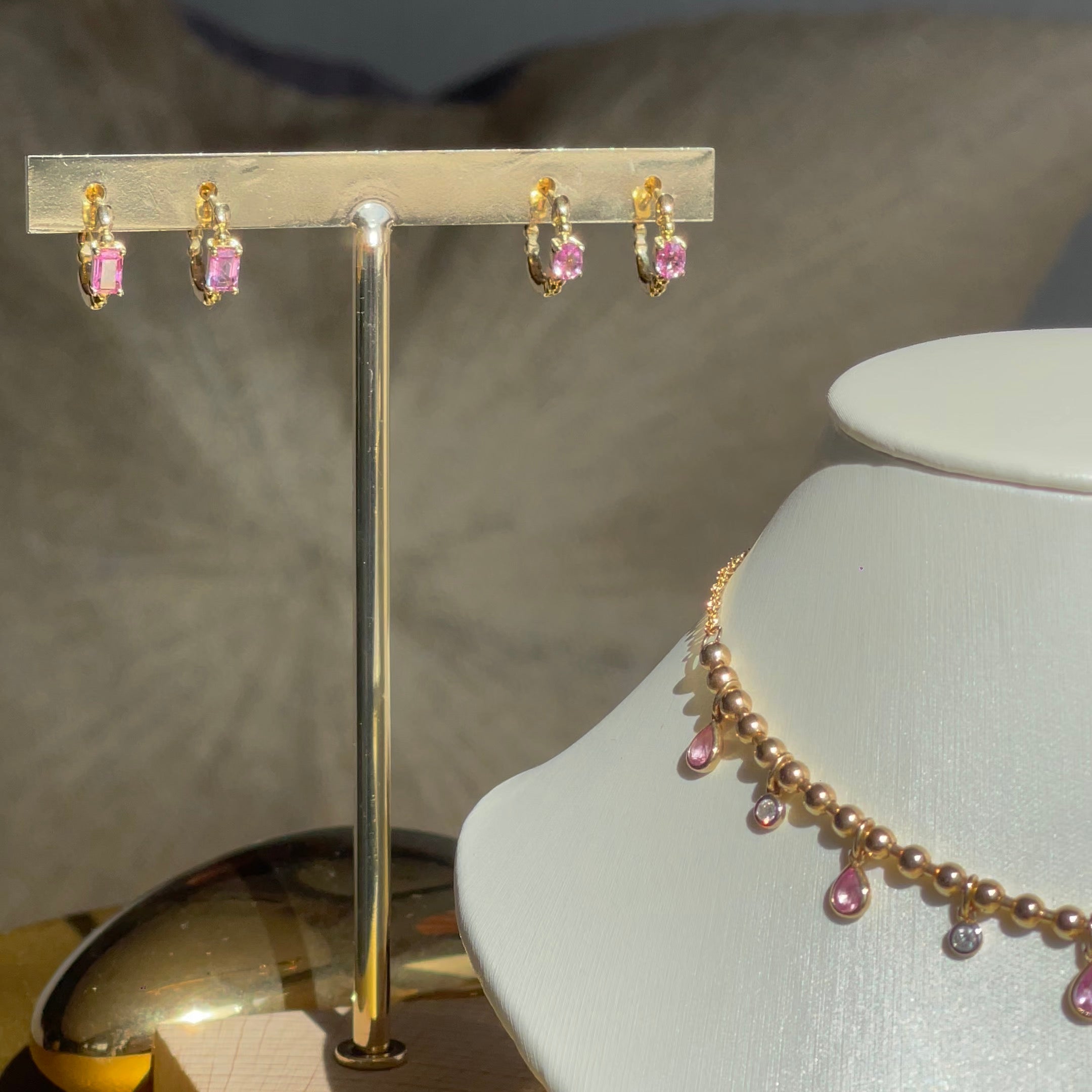 Pink Sapphire Ball Chain Choker