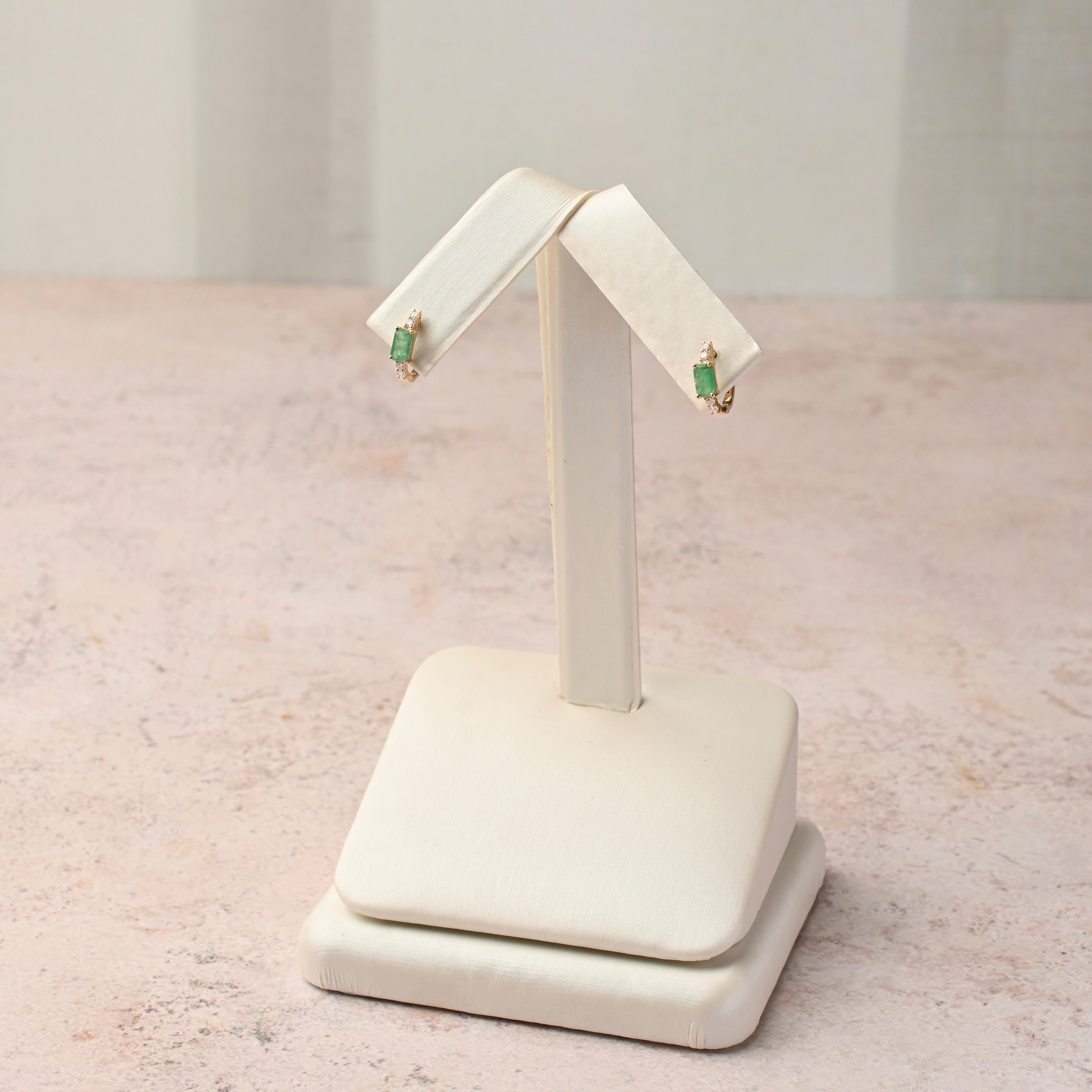 Mini Emerald Hoops
