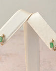 Mini Emerald Hoops