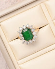 Royal Emerald Halo Ring