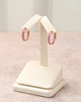 Pave Pink Sapphire Hoops