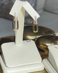 Gold and Diamond Link Earrings