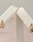 Mini Double Pavé and Pear Hoop