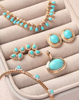 Pear-Shaped Turquoise and Diamond Dangle Necklace