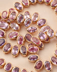 Pink Sapphire Oval Bezel Necklace