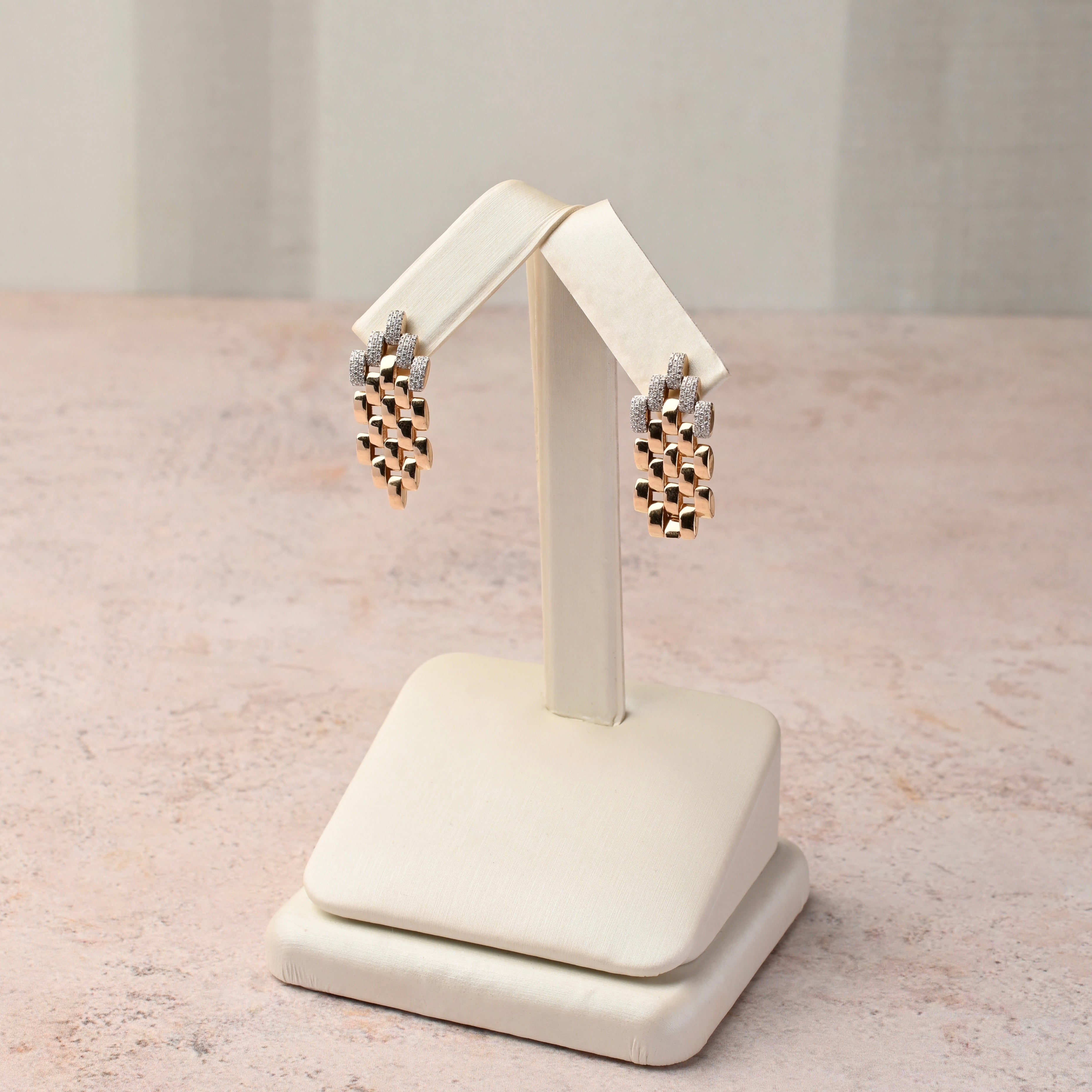 Gold and Pavé Diamond Earrings