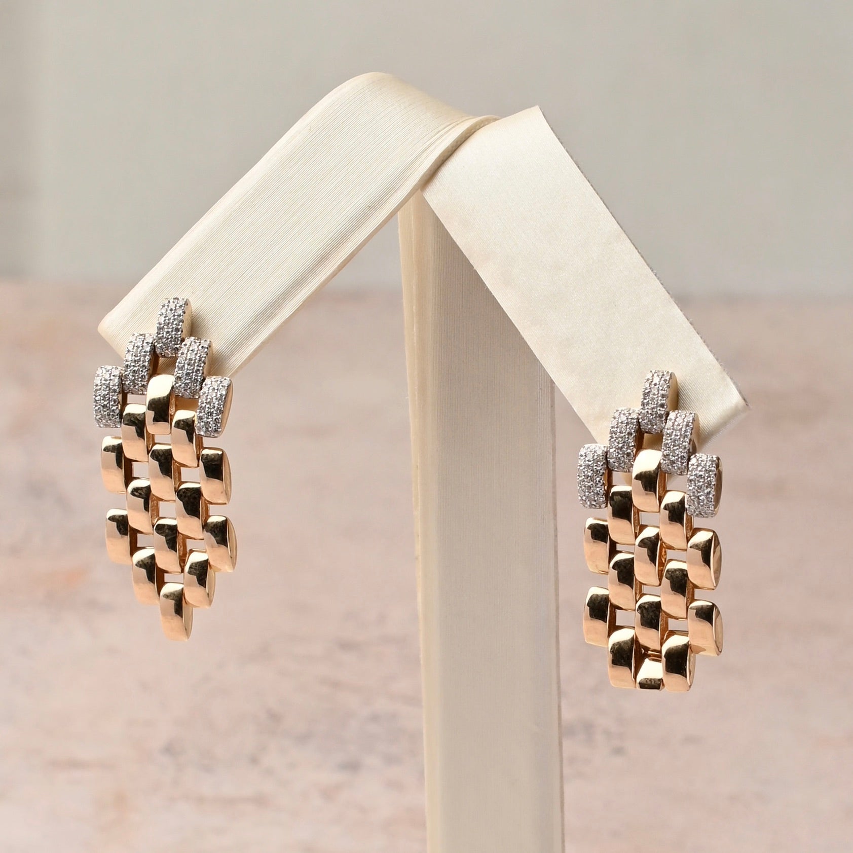 Gold and Pavé Diamond Earrings