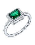 Anillo Halo y Esmeralda