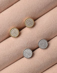 Stud círculo pavé cuentas