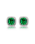 Stud tipo esmeralda halo