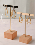 Arete 2 aros mate con brillantes grande