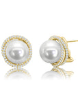 Arete tipo Perla con Halo de brillantes