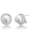 Arete tipo Perla con Halo de brillantes