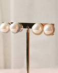 Arete tipo Perla con Halo de brillantes